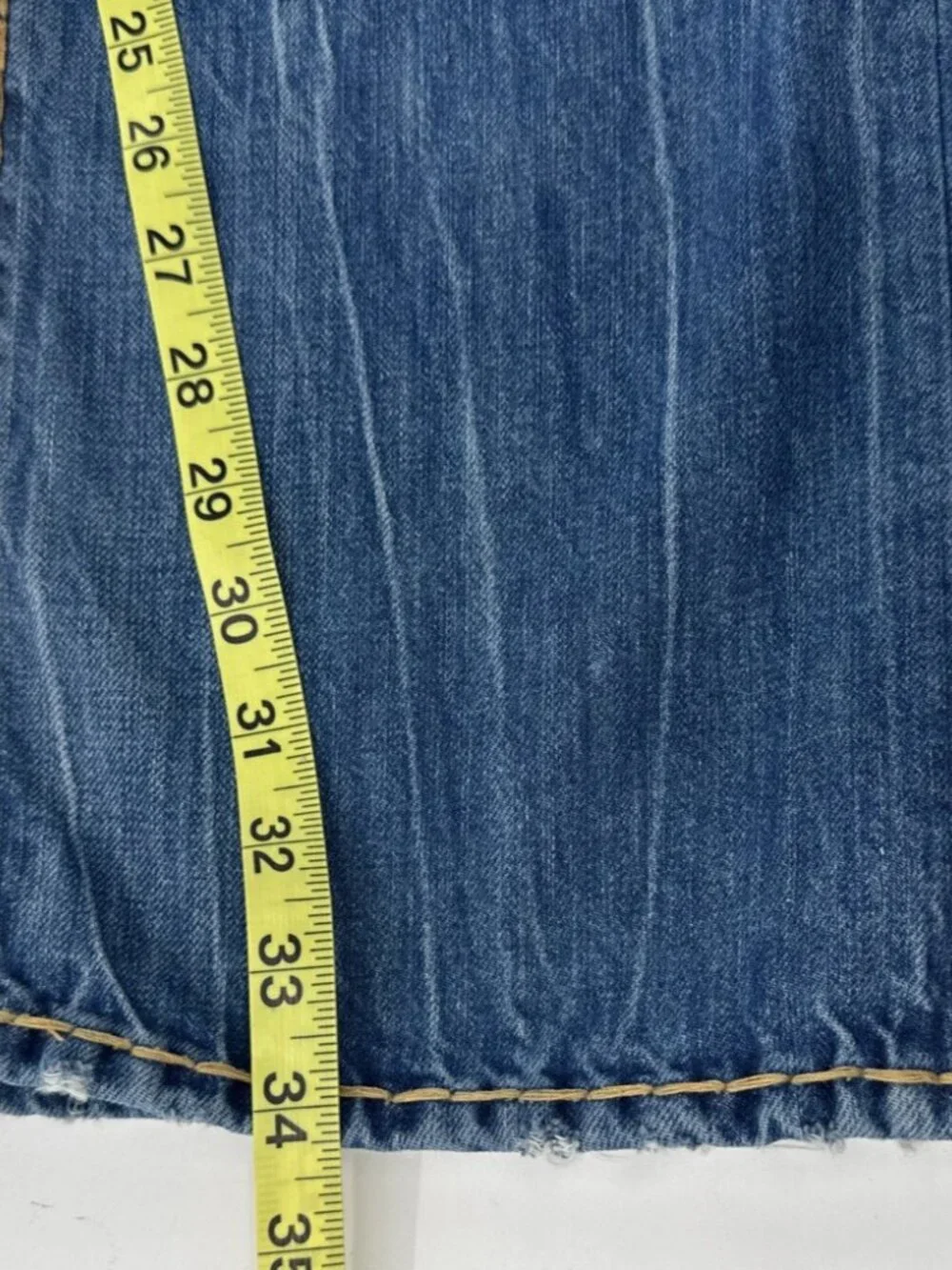 True Religion Ricky Jeans Mens 39x34 Relaxed Straight Flap Pocket Thick Stitch